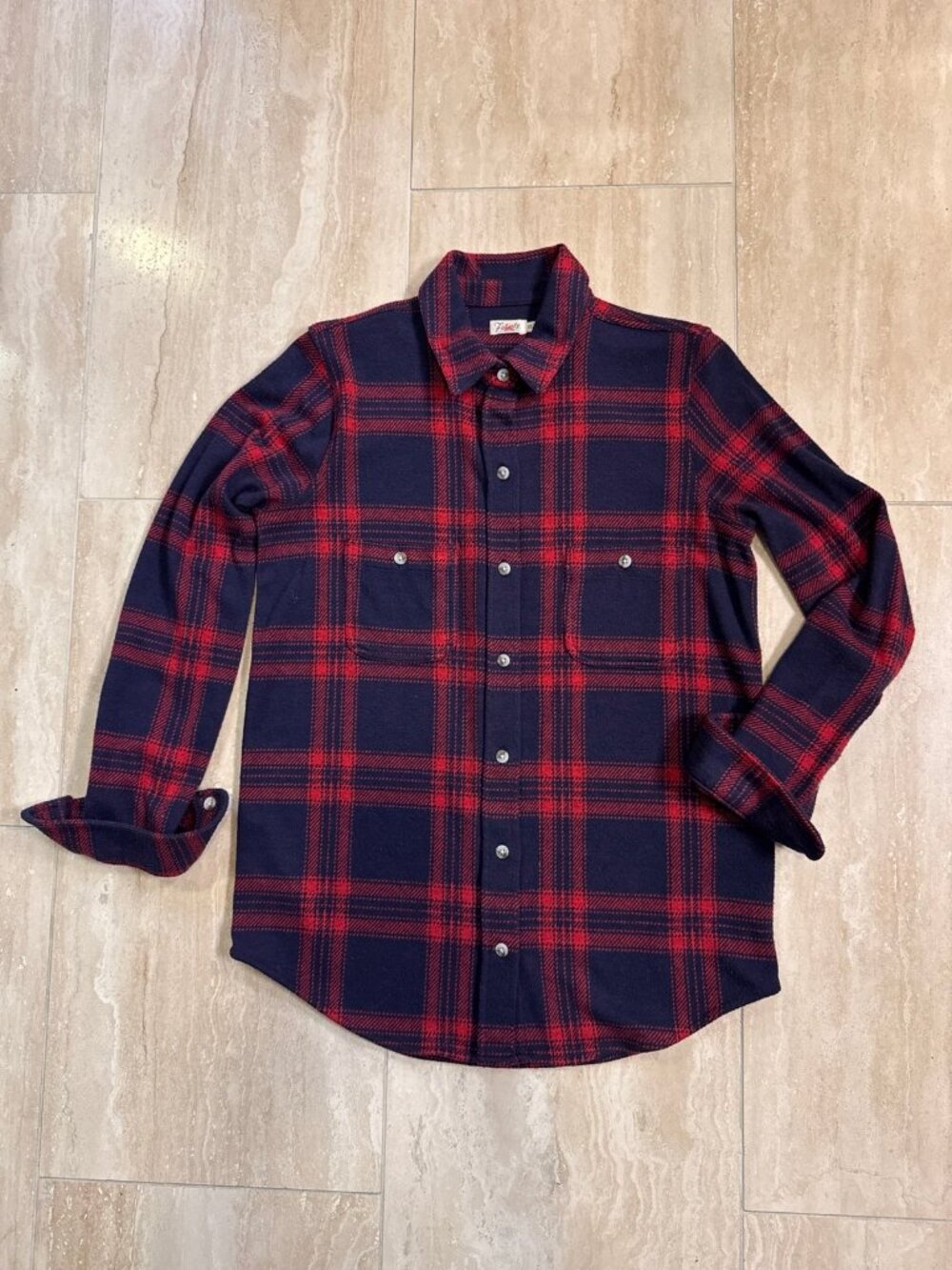 Faherty Legend Sweater Shirt, Arlington Plaid, XS RARE! - Picture 5 of 9